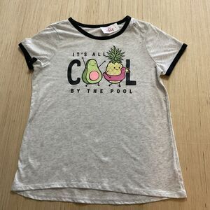 JUSTICE GIRLS SIZE 14/16 IT'S ALL COOL BY THE POOL TEE TOP New Gray Avocado